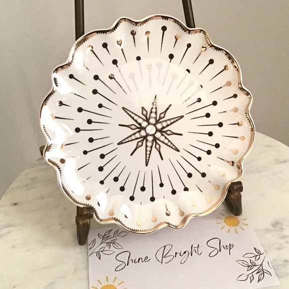 Anthropologie Catherine Martin 24K Gold Decaled Glazed Plate New In Box - Picture 5 of 8